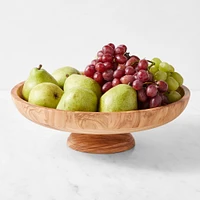 Williams Sonoma Olivewood Pedestal Fruit Bowl