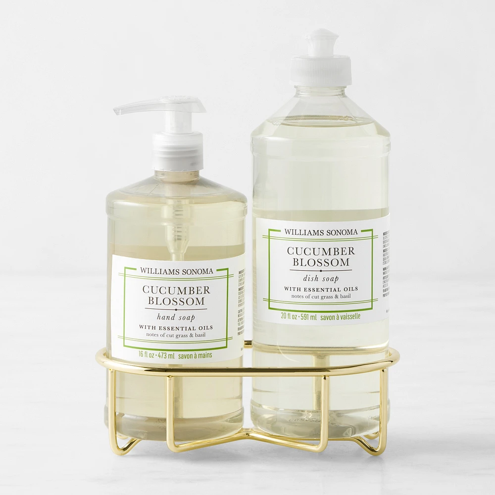 Williams Sonoma Cucumber Blossom Hand Soap & Dish 3-Piece Kitchen Set