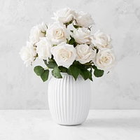 Jeff Leatham x Williams Sonoma Real Touch Faux White Rose Stems, Set of 12