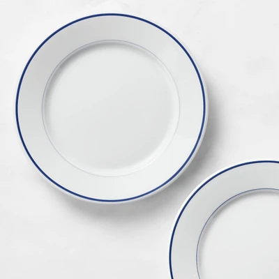 Apilco Tradition Blue-Banded Salad Plates, Set of 4