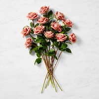 Jeff Leatham x Williams Sonoma Real Touch Faux Mocha Rose Stems, Set of 12