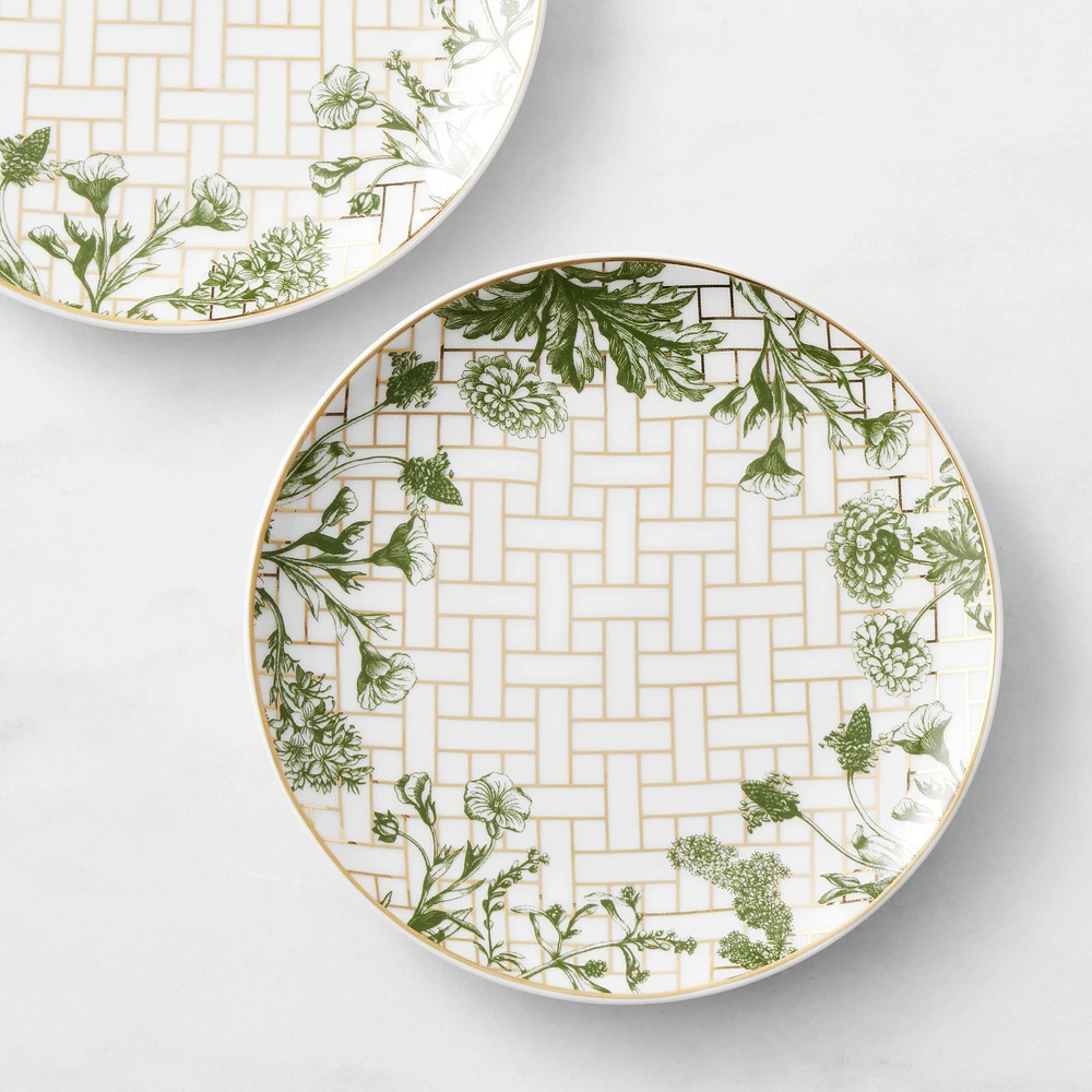 Garden Lattice Boxed Appetizer Plates, Set of 4