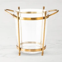 Antique Brass & Glass Champagne Bucket