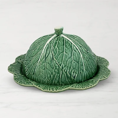 Bordallo Pinheiro Cabbage Cheese Tray with Lid