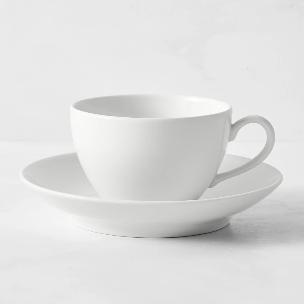 Pillivuyt Coupe Porcelain Cups & Saucers