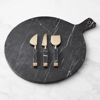 Black Marble Cheese Board with Cheese Knives