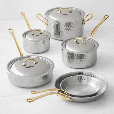 Mauviel M'Elite B Hammered Stainless-Steel 10-Piece Cookware Set