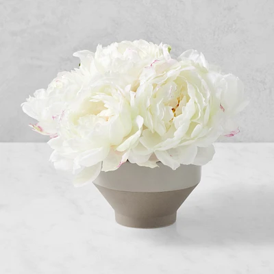 Jeff Leatham x Williams Sonoma Real Touch Faux White Peonies in Tapered Bowl