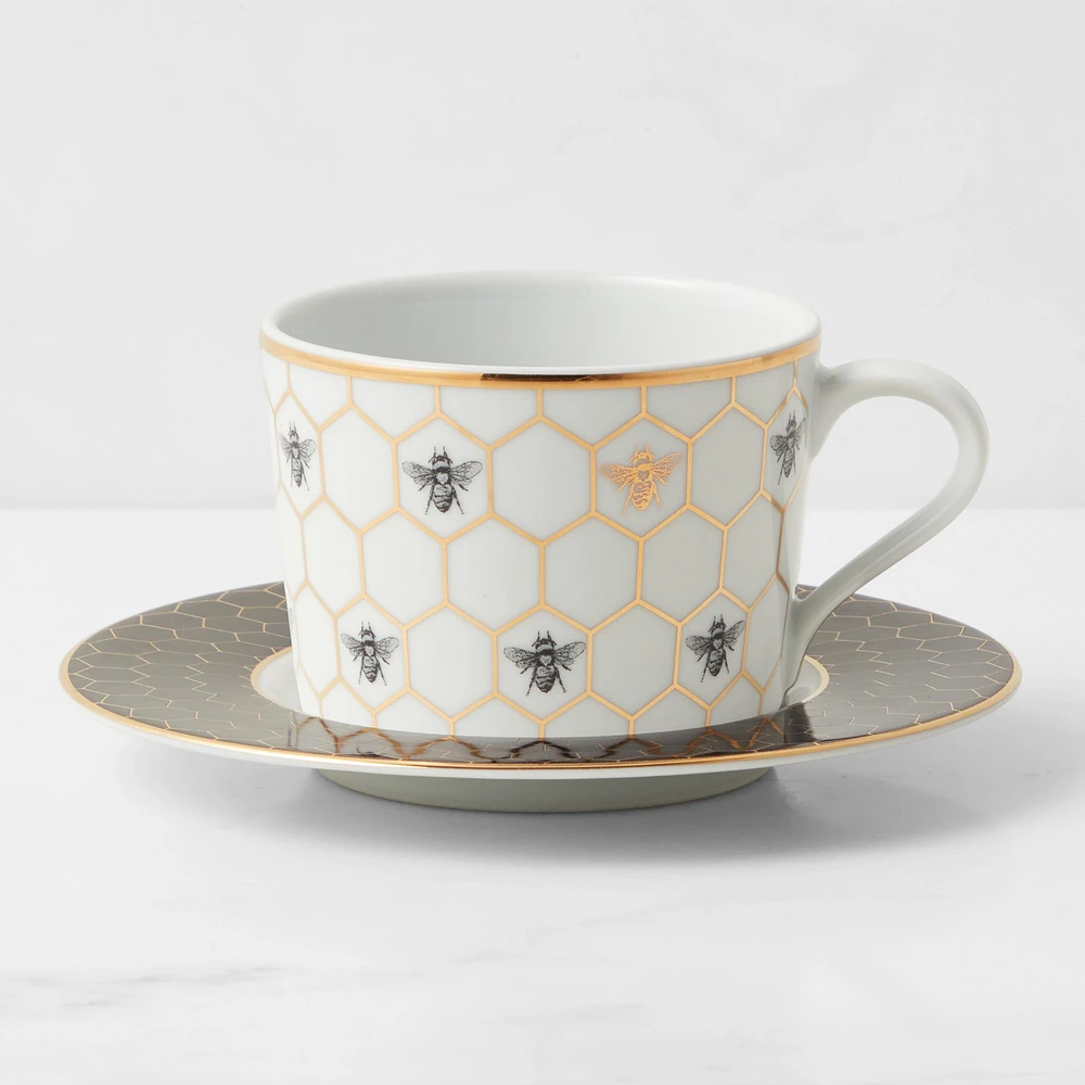 Honeycomb Cups & Saucers, Set of 4