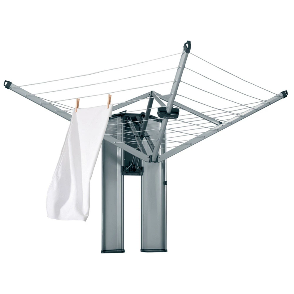 Brabantia WallFix Wall-Mounted Clothesline, with Protective Cover