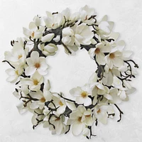 Japanese Magnolia Faux Wreath, 24"