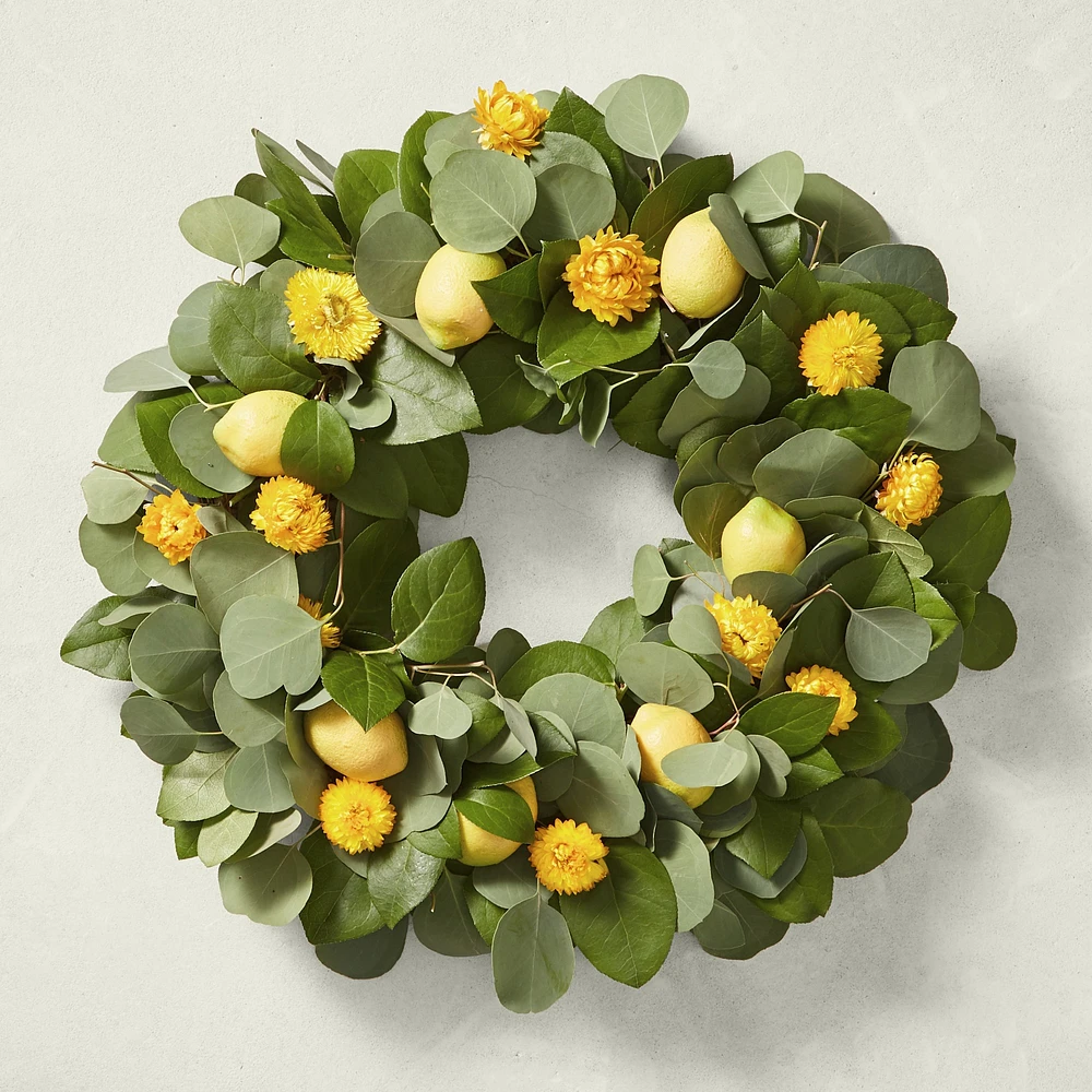 Lemon & Eucalyptus Live Wreath, 20"