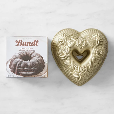 Nordic Ware Floral Heart Bundt® Pan & Devils Food Bundt® Cake Mix