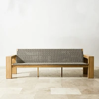 Larnaca Outdoor Teak x All-Weather Weave Sofa (68"-96")