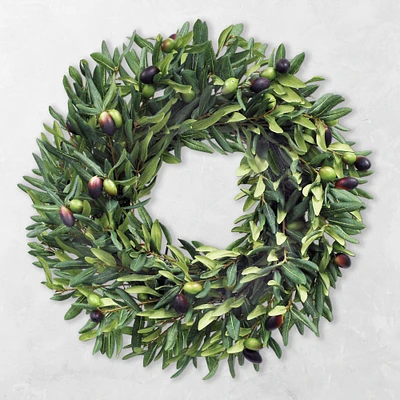 Olive Faux Wreath, 20"