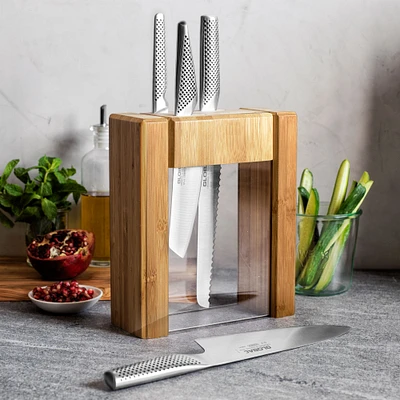 Global Classic Ikasu V Acrylic Knife Block, Set of 5