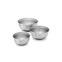 Brabantia Matte Steel Mixing Bowl with Measurements Set