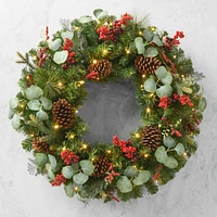 'Tis the Season UV Protected Pre-Lit Faux Wreath & Garland