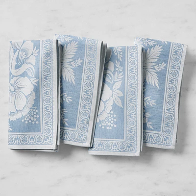 Vintage Floral Jacquard Napkins, Set of 4