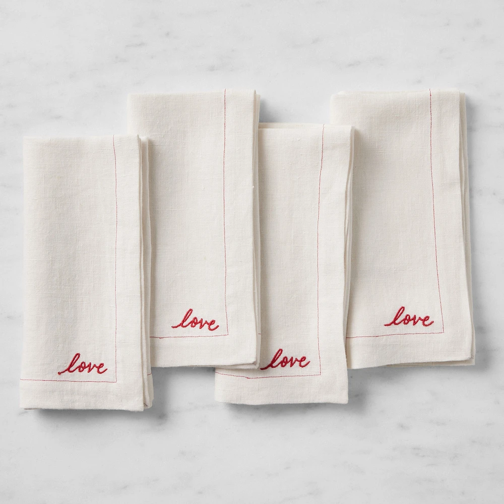 Valentine's Day Sentiment Napkins, Set of 4