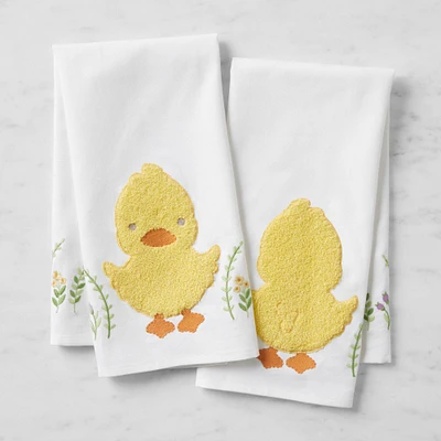 Embroidered Chick Towels, Set of 2