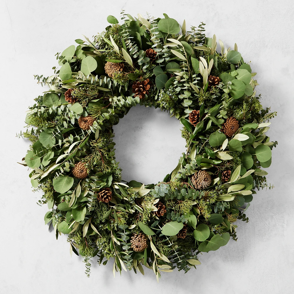 Jeff Leatham x Williams Sonoma Winter Classic Live Wreath & Garland