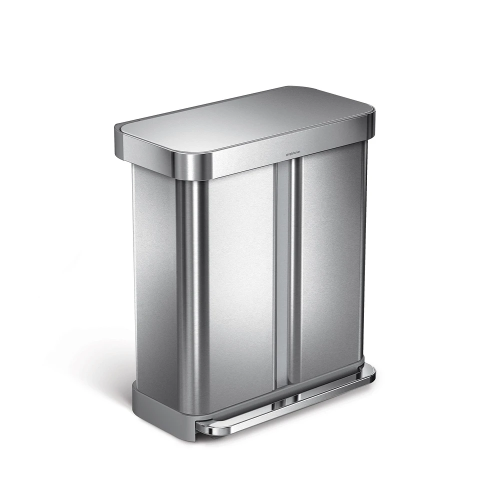 simplehuman™ Dual Compartment Step Can with Liner Pocket, 58L