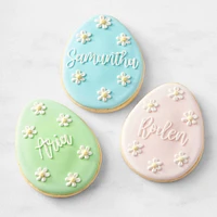 Personalized Daisy Egg Cookies, Set of 3