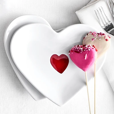 Heart Figural Appetizer Plates