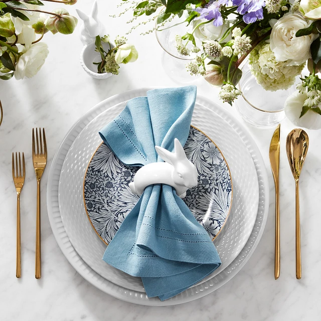 Sculptural Bunny Napkin Rings, Set of 4