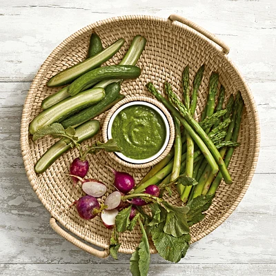 Light Woven Chip and Dip Bowl