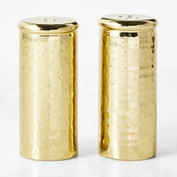 Antique Brass Hammered Salt & Pepper Shakers