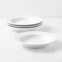 Pillivuyt Basketweave Porcelain Soup Plates, Set of 4