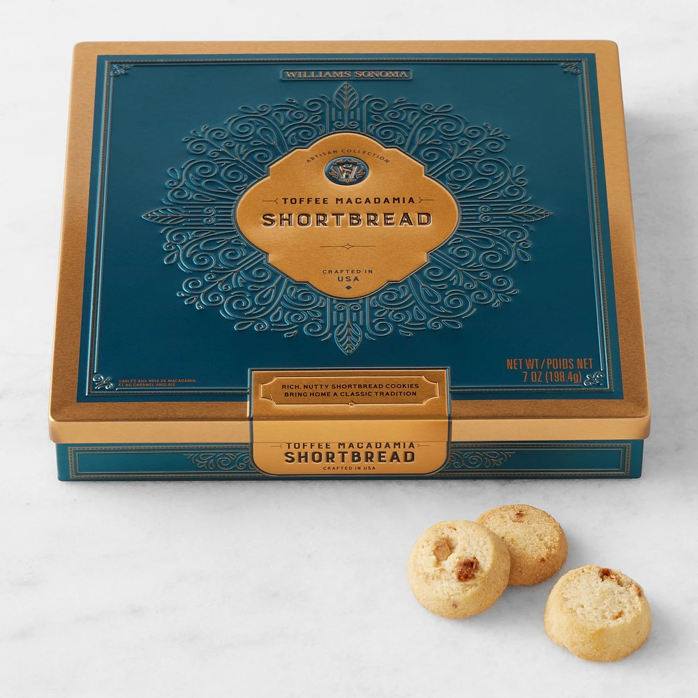 Williams Sonoma Signature Tin, Toffee Macadamia Shortbread