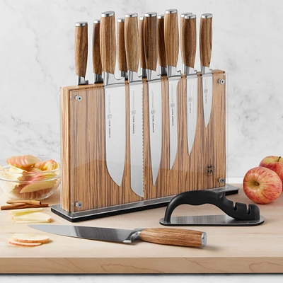 Schmidt Brothers Zebra Wood Knife Block, Set of 15