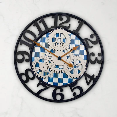 MacKenzie-Childs Royal Check Farmhouse Wall Clock