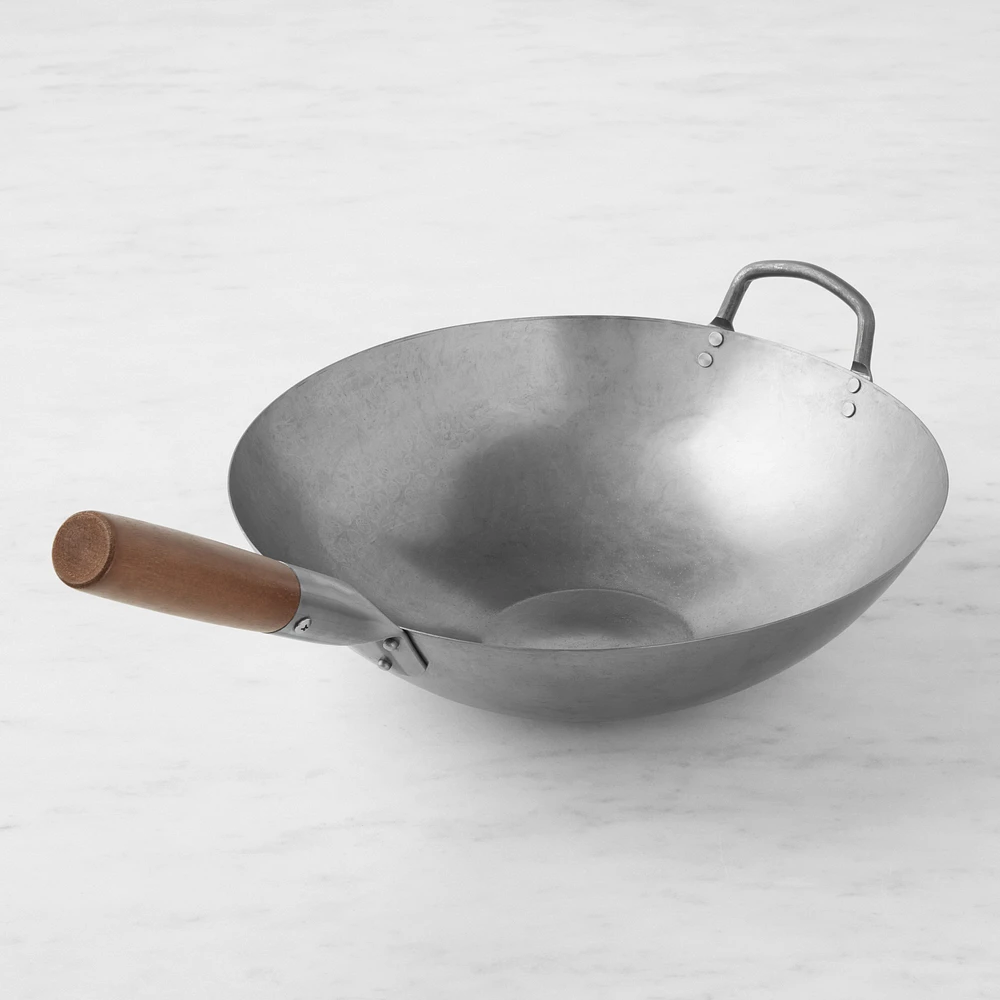 Williams Sonoma Traditional Carbon Steel Flat-Bottom Wok, 14"