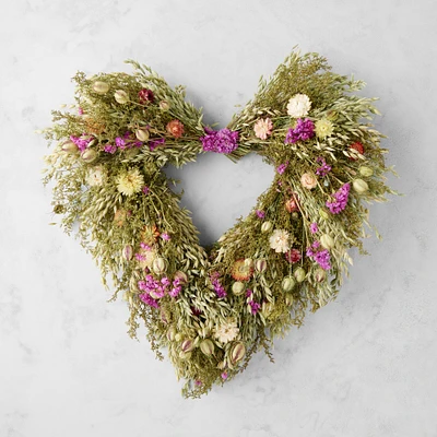 Spring Floral Heart Wreath, 20"