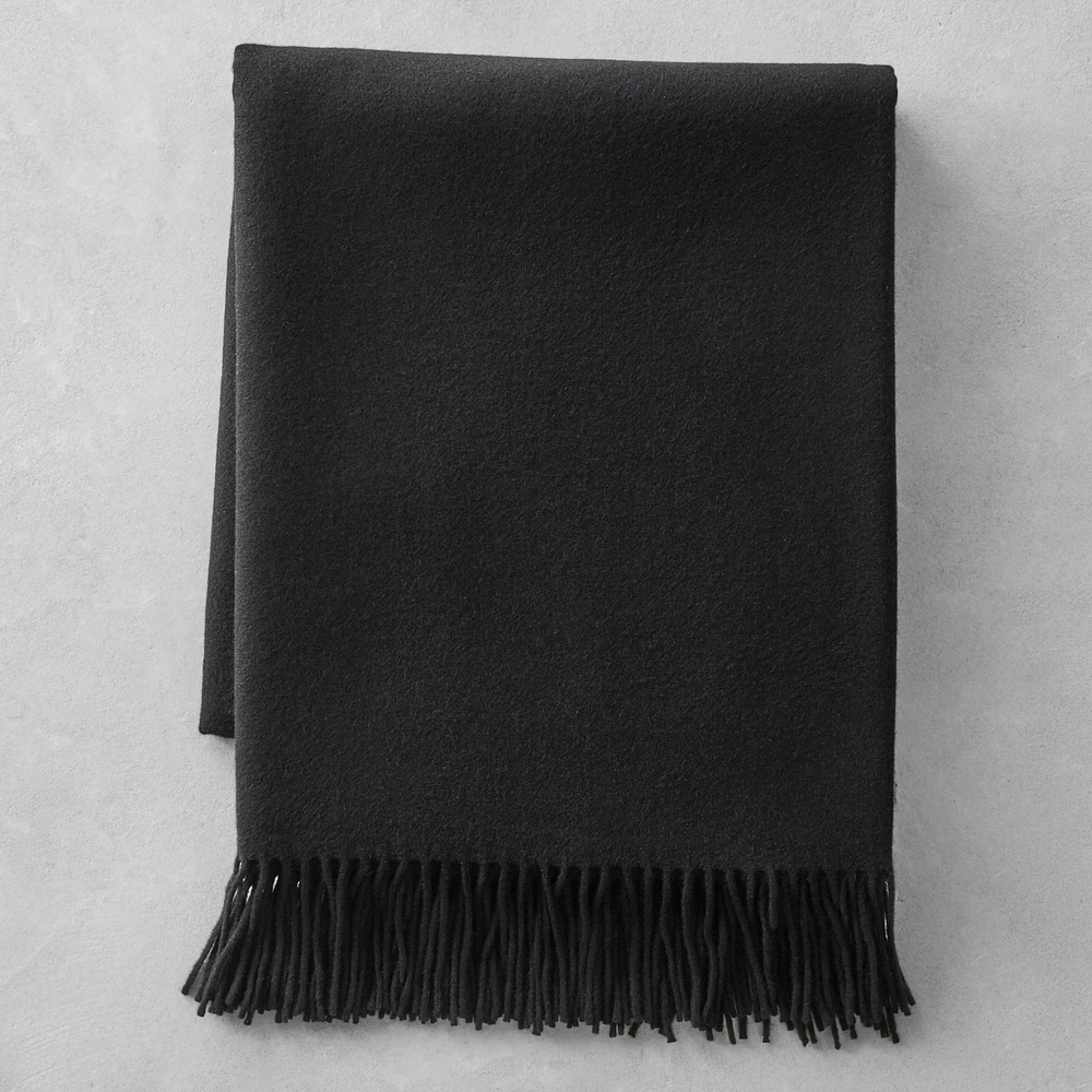 European Solid Cashmere Throw