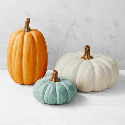 Outdoor Pre-Lit Faux Pumpkins