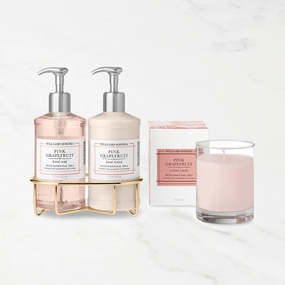 Williams Sonoma Pink Grapefruit Hand Soap & Lotion, Deluxe 6-Piece Set