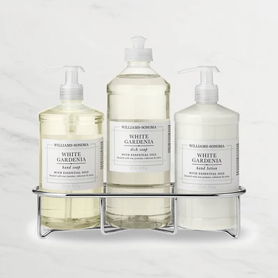 Williams Sonoma White Gardenia Hand Soap, Dish Soap & Lotion 4-Piece Kitchen Set