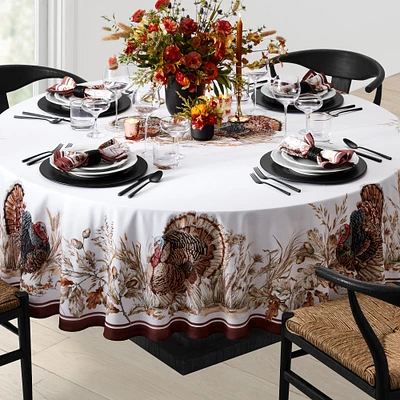 Plymouth Turkey Round Tablecloth