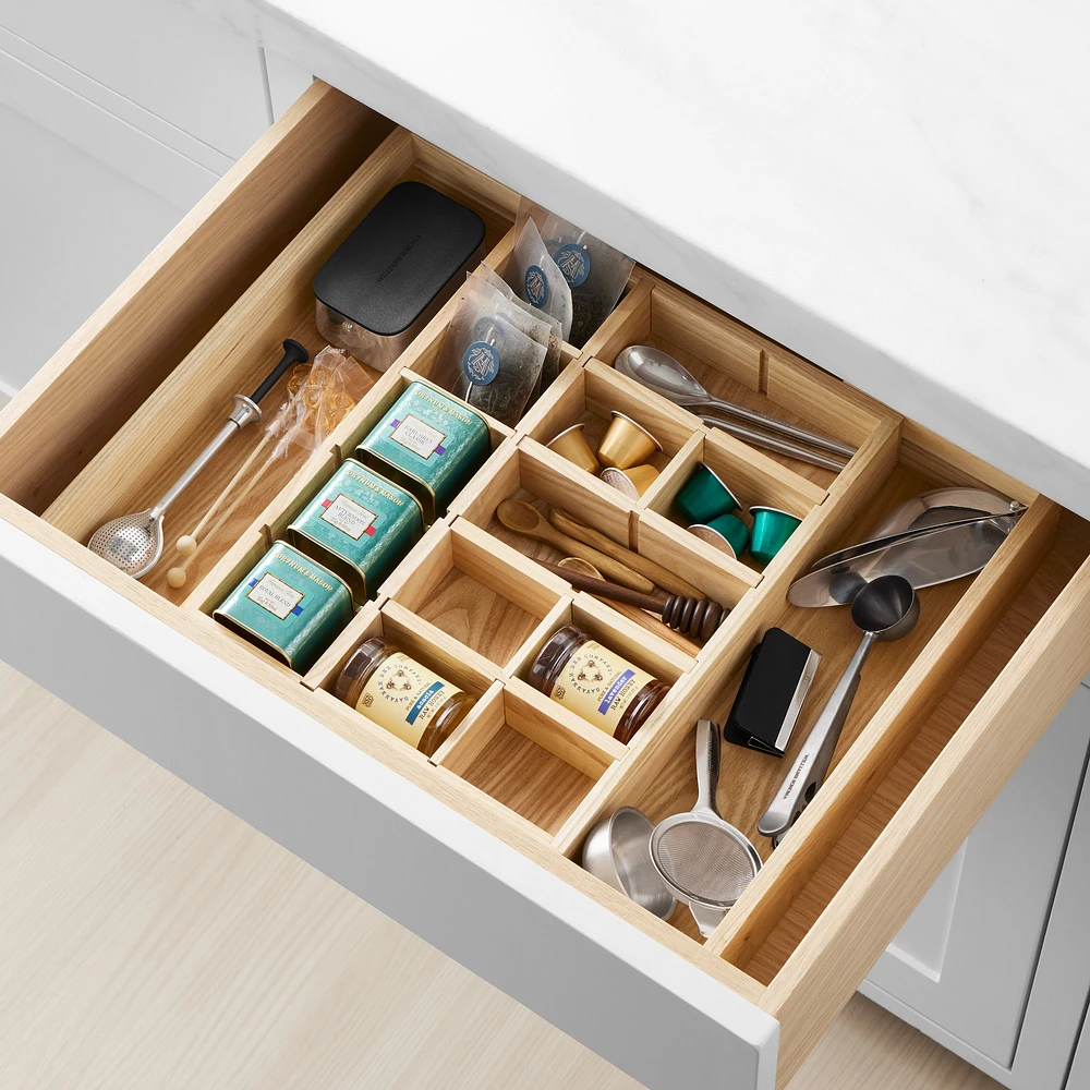 Hold Everything Sectioned Storage Tray, Ashwood