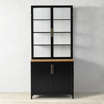 Colt 2- Door Glass Storage Cabinet with Counter (40")