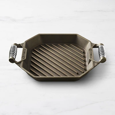 FINEX Seasoned Cast Iron Double-Handled Grill Pan, 12"