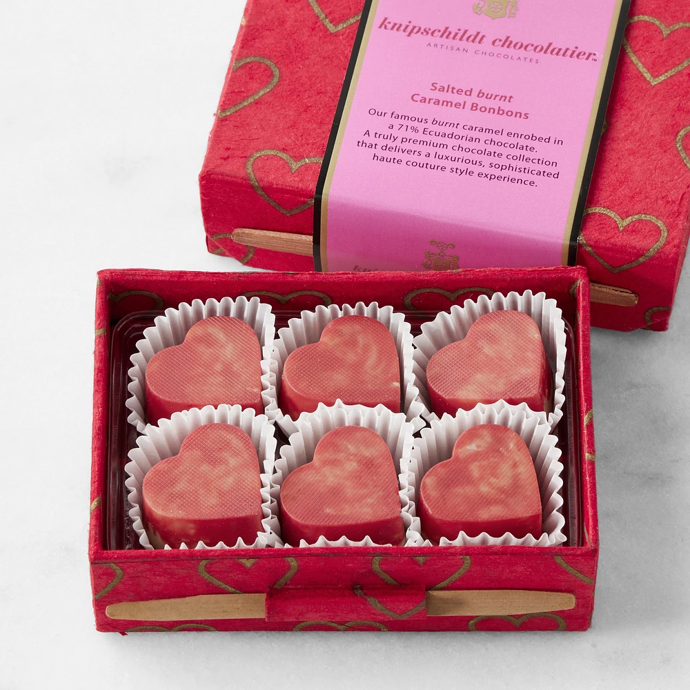 Knipschildt Heart Shaped Salted Caramel Bon Bons, Set of 6