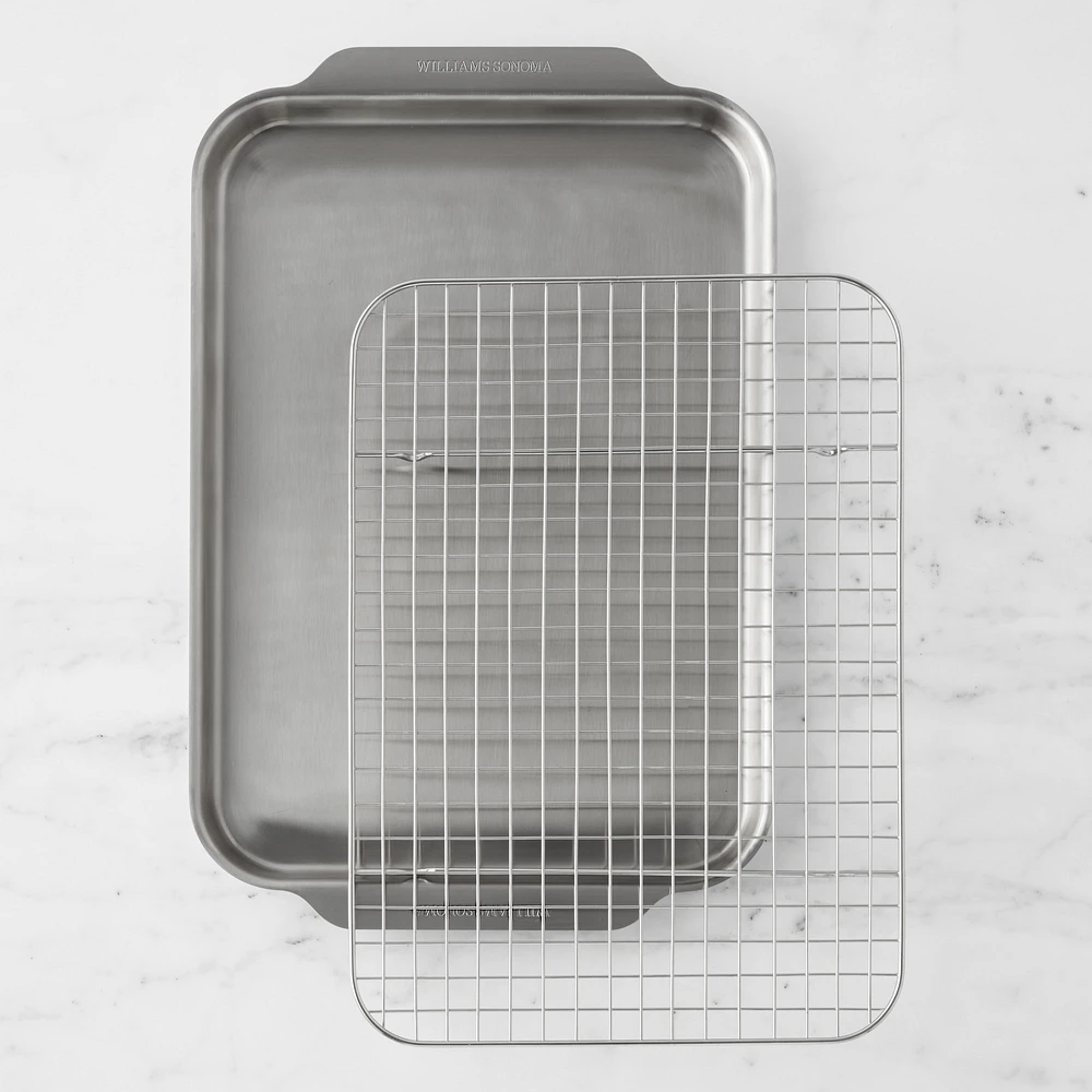 Williams Sonoma Signature Thermo-Clad™ Stainless-Steel Ovenware Half Sheet with Cooling Rack