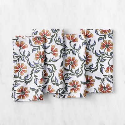 Large Scale Block Printed Napkins, Set of 4