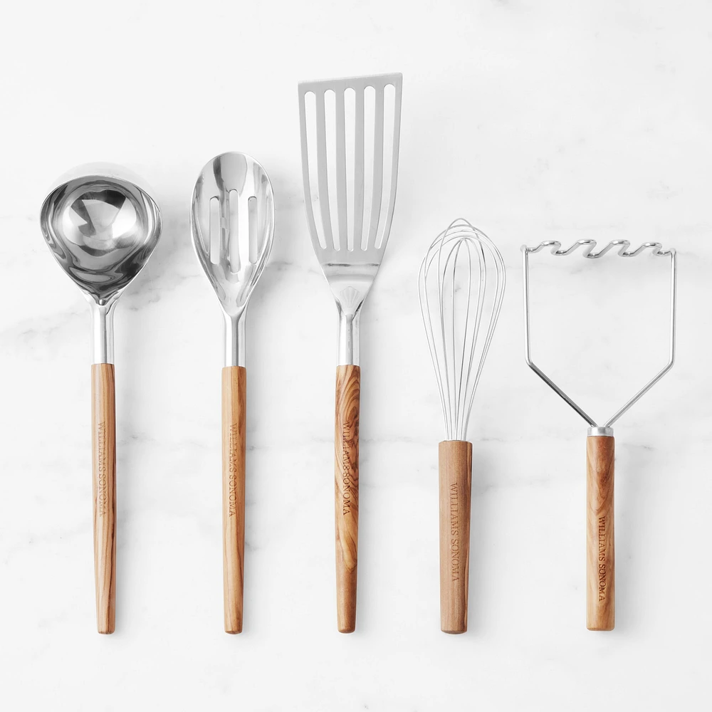 Williams Sonoma Olivewood Stainless-Steel Ultimate Utensils, Set of 5